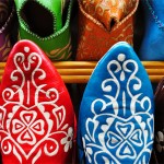 Beautiful, colorful, hand-made shoes in the souks