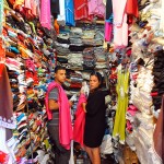 Angela shopping for a katfan in the souks