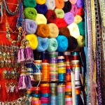 Beautifully dyed yarns in the souks