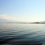 Peaceful ripples of the early-morning water on our boat tour in Dalyan