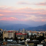 Sunset on the Andes, from the rooftop